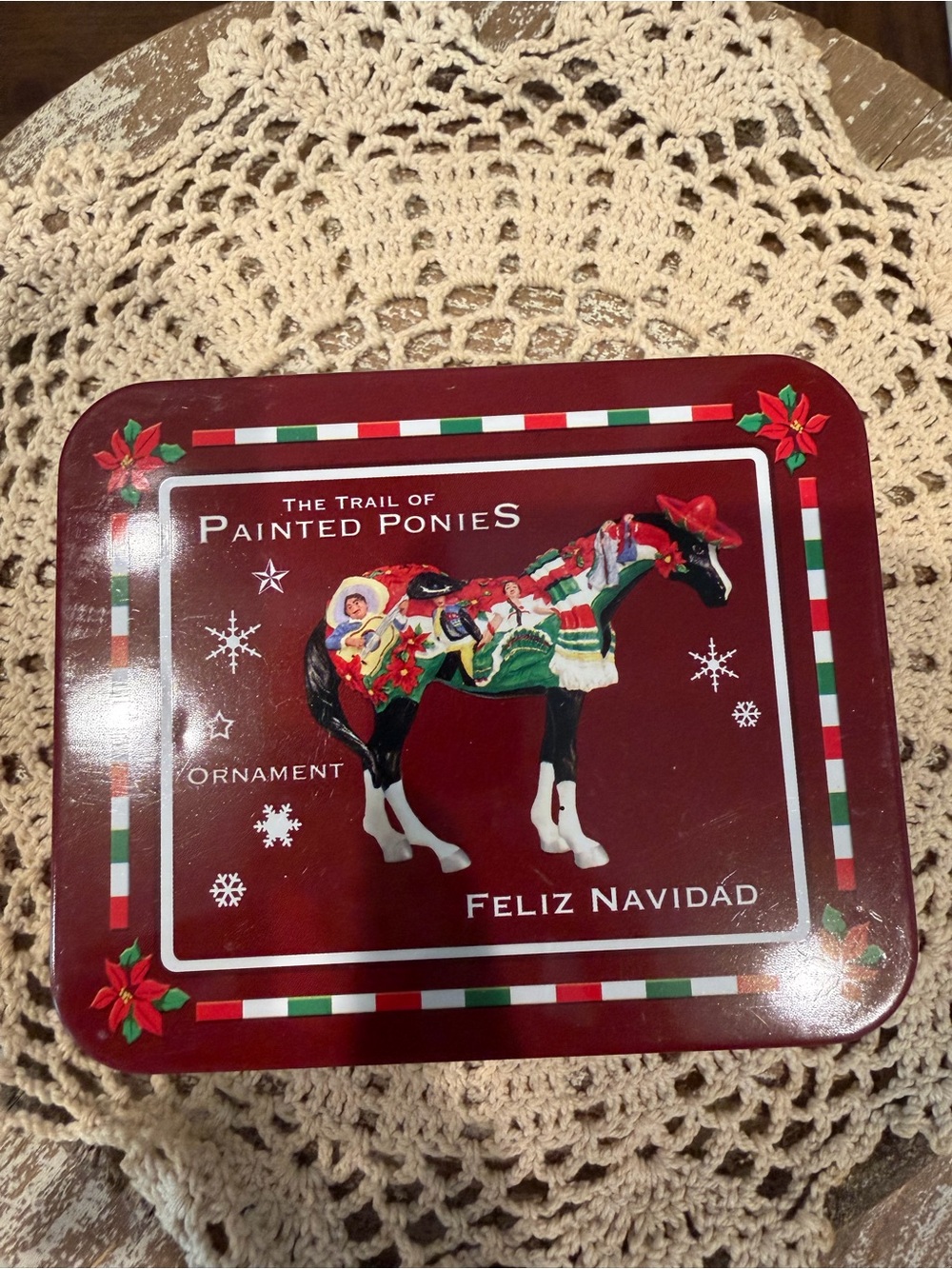 The Trail of Painted Ponies 'Feliz Navidad' Red Holiday Ornament